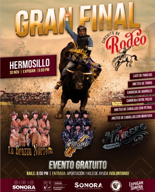 Gobierno de Sonora invita a la Gran Final del Circuito de Rodeo Tour Sonora 2024