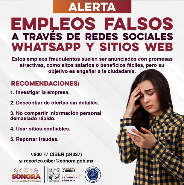 Alerta Unidad Cibernética por empleos falsos publicados en redes sociales: SSP