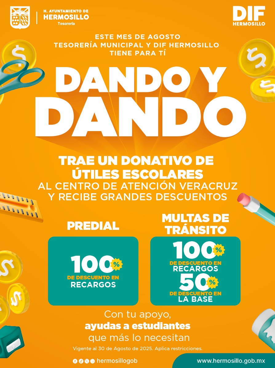 Aprovecha última semana de la campaña de descuentos “Dando y Dando”, de Tesorería Municipal