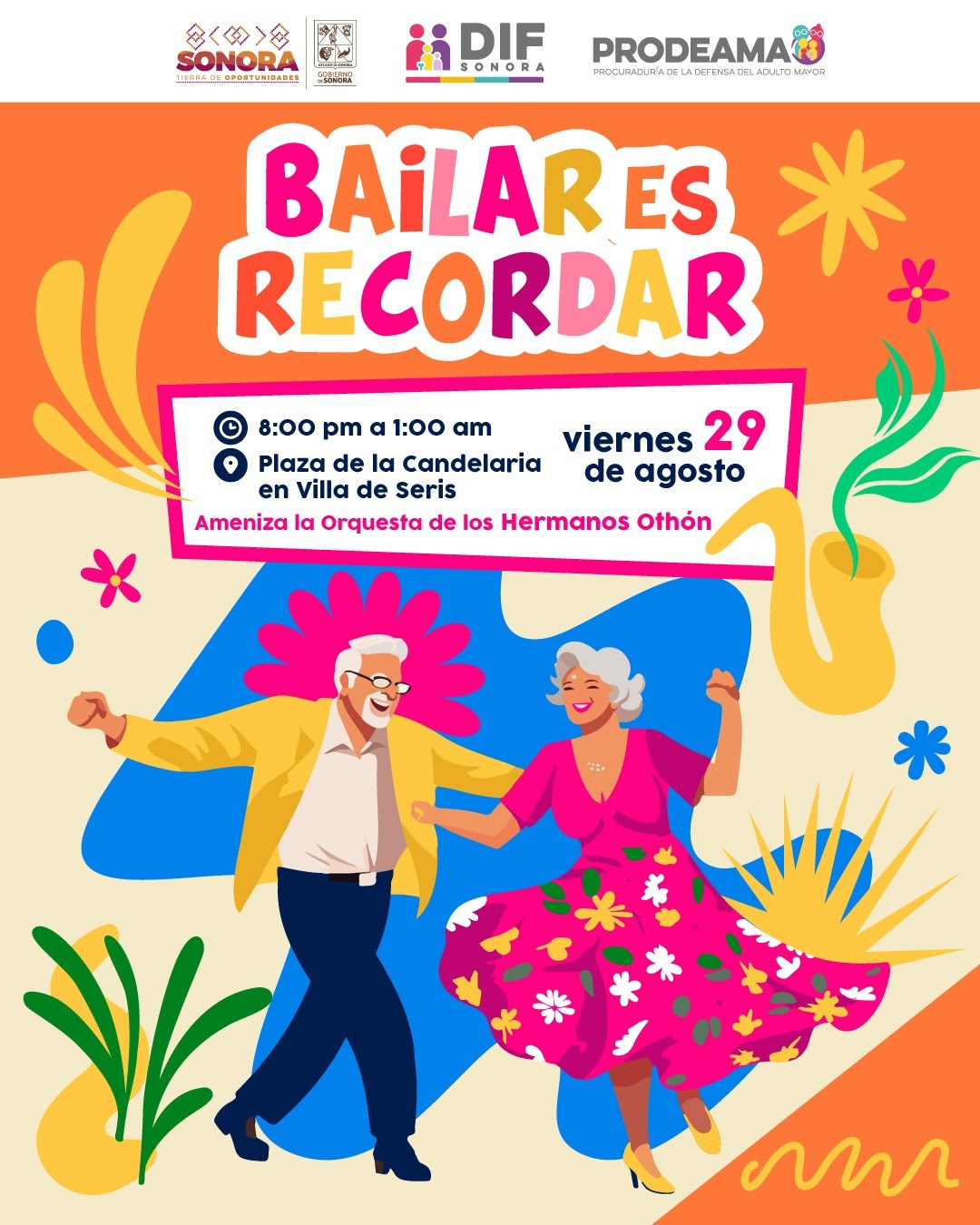 Invita Gobierno de Sonora a celebrar el Día de las Personas Mayores con la Orquesta de los Hermanos Othón